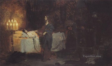  Daughter Canvas - raising of jairus daughter3 1871 Ilya Repin